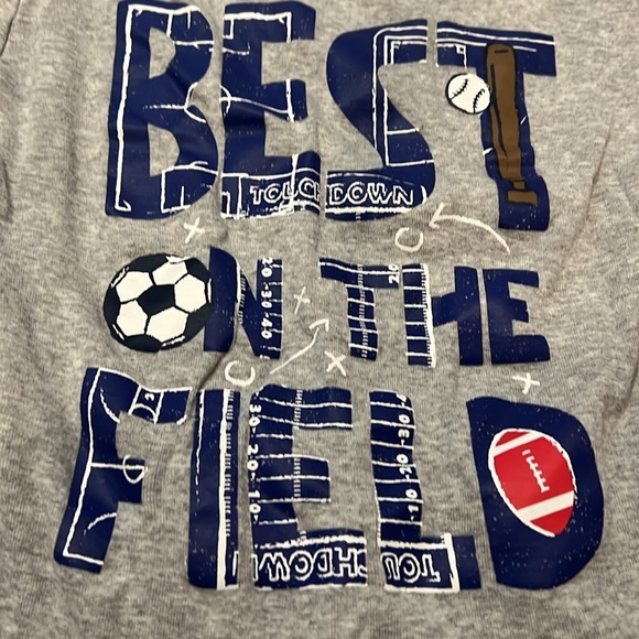 10/$25 😎 PJ Set “Best on the field” top sz 8 Cat & Jack bottoms sz 7 Carter’s - Picture 3 of 6